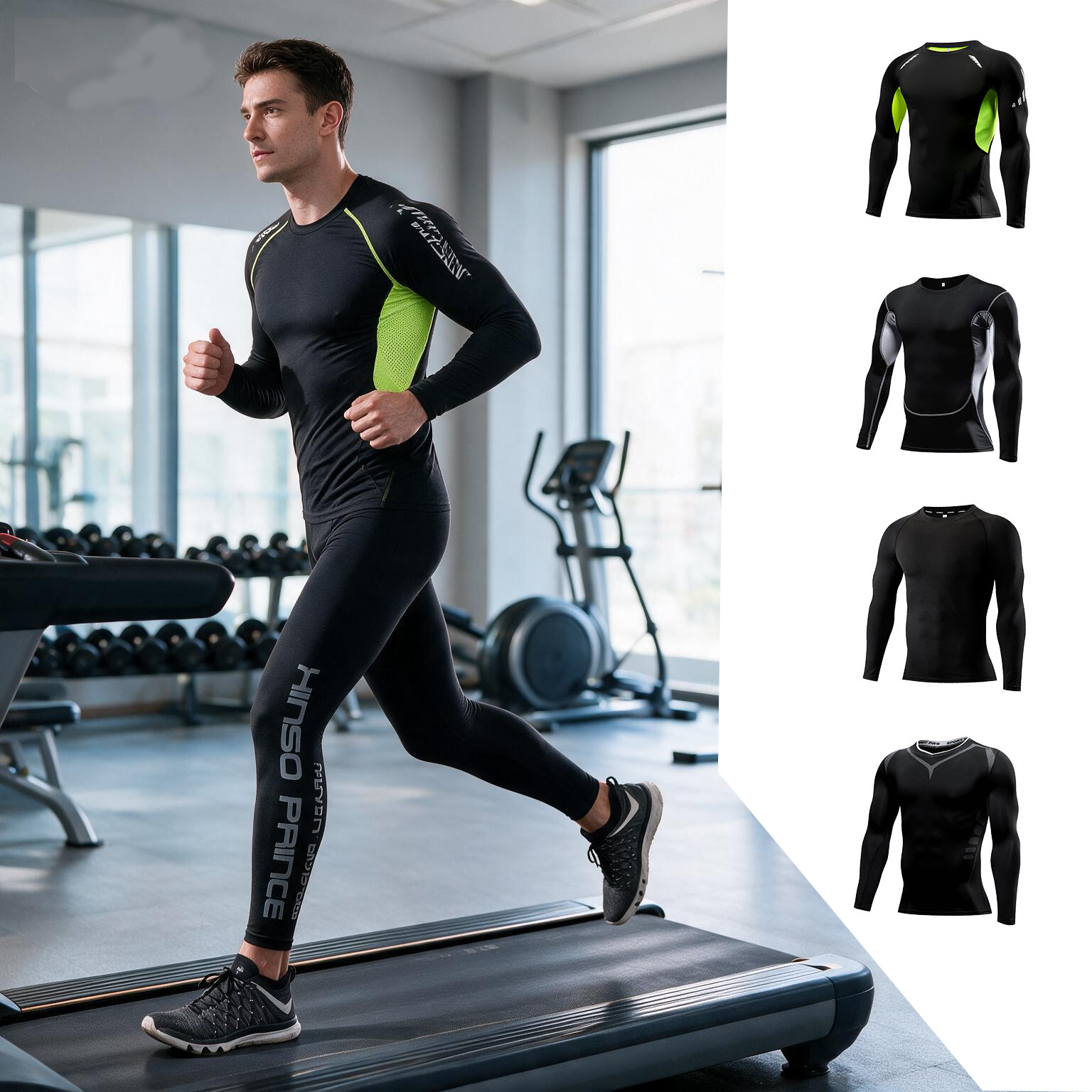 Yoga Fitness Training - Conjunto de Roupas Esportivas Masculinas de