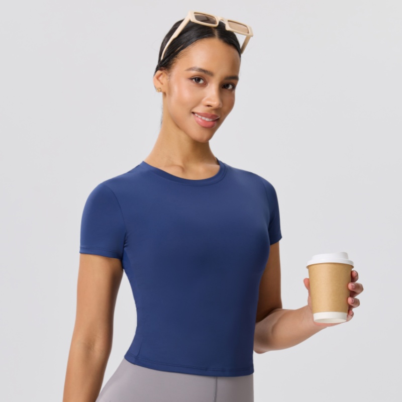 Camiseta Casual Slim de Cor Só - Yoga Fitness Training avaliação e preço