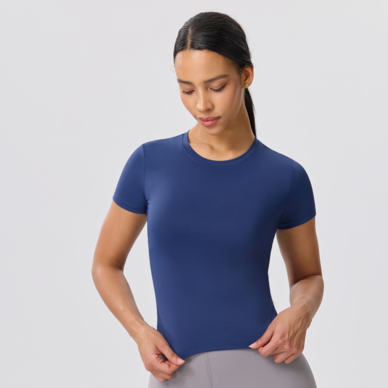 Camiseta Casual Slim de Cor Só - Yoga Fitness Training avaliação e preço